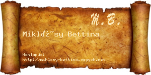Miklósy Bettina névjegykártya